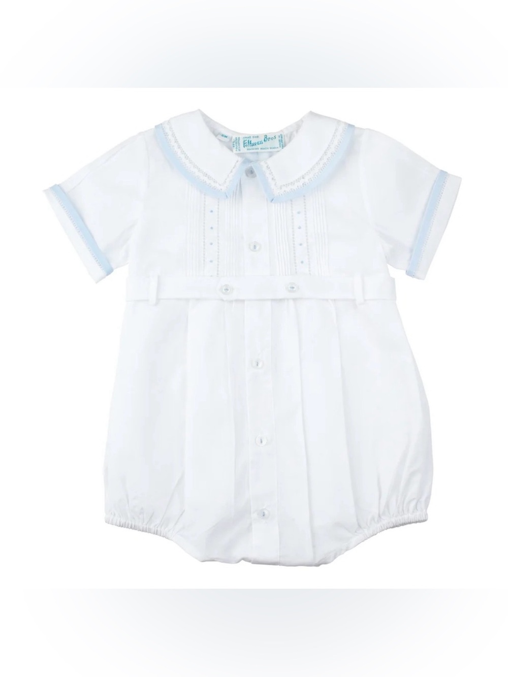 FELTMAN BROS Ric-Rac Button Belt Creeper in White/Blue - 3M